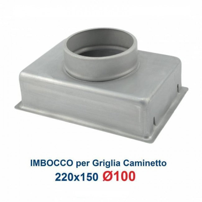 Adapter fitting for fireplace opening (Inlet grille 22x15 diameter 100mm)