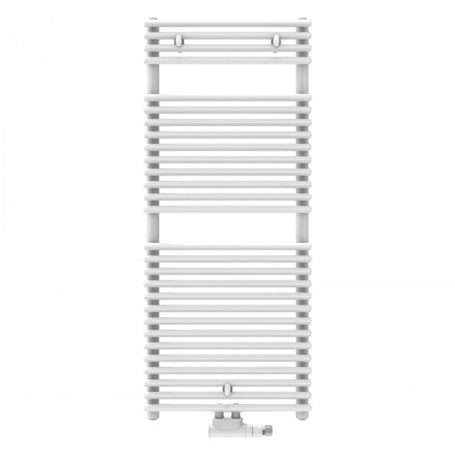POP Ercos white heated towel rail 150x60 cm 55 cm pipe centres