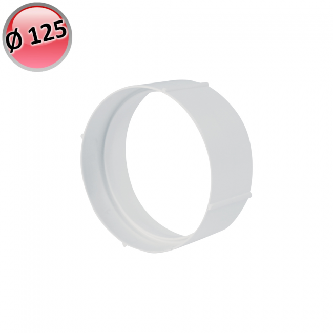 Manchon circulaire Ø 125 pour tuyau en plastique de hotte de cuisine VMC