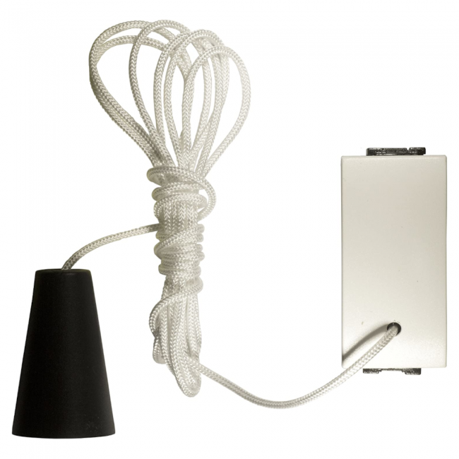 Bouton-poussoir unipolaire avec cordon 16A Blanc - Feb Electric