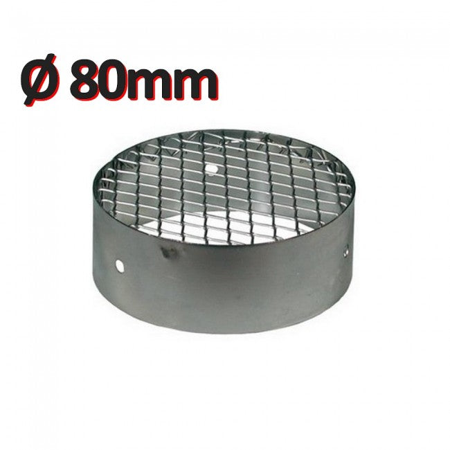 Anti-intrusion intake grille Ø80 mm, in stainless steel