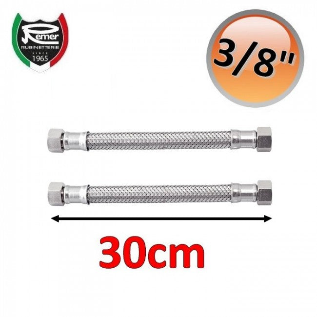 FLEXITALY 30cm - 3/8 Female-Female Water Hose Pair