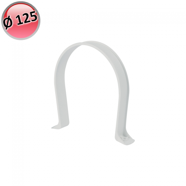 Collier circulaire blanc pour tuyau en plastique de Ø 125 mm pour hotte de cuisine VMC