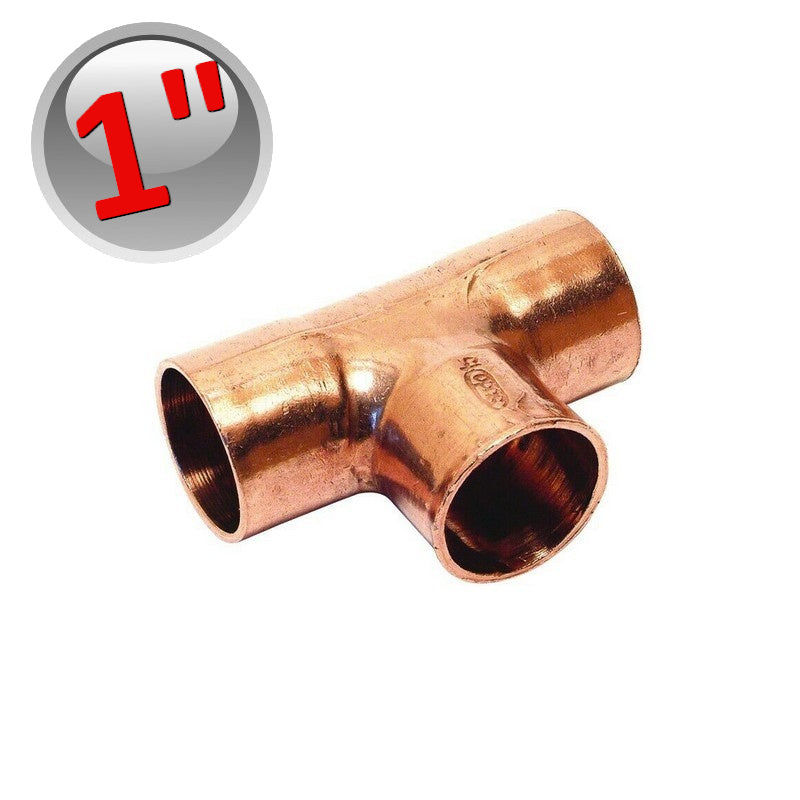 Raccord en T en cuivre FFF 1'' - 25,40 mm pour soudure