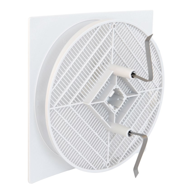 Grille de ventilation carrée esthétique 166 x 166 mm, pour trou Ø 80/125 mm BLANC