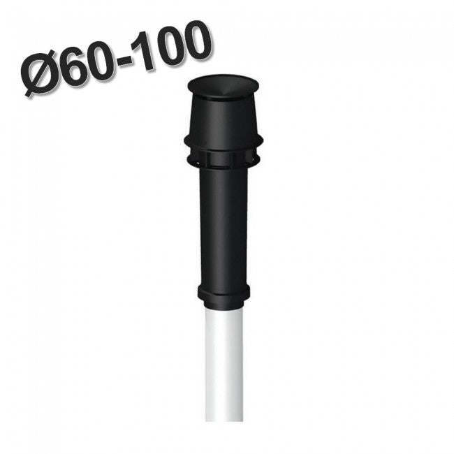 Cheminée terminale verticale coaxiale Ø 60-100 mm pour chaudières à condensation et hottes