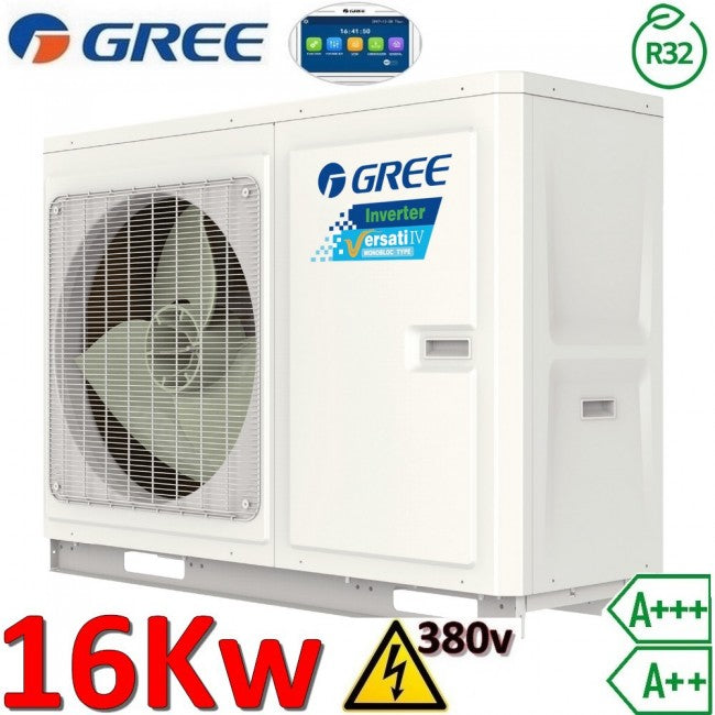Pompe à chaleur air-eau monobloc Gree Versati IV - R32 16,0 kW triphasé 380 V