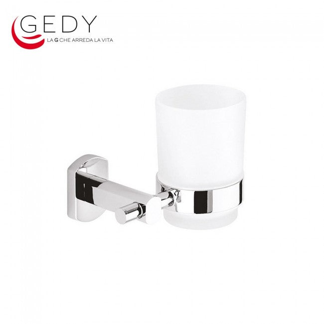 Chromed brass and glass toothbrush holder - EDERA GEDY ED10