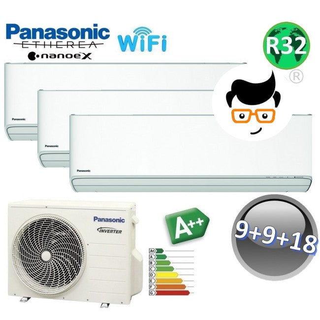 Essai de climatisation split ETHEREA R32 Panasonic 9000+9000+18000 BTU A++ WIFI NanoeX