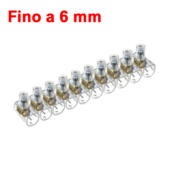 Borne volante unipolaire, barre à 10 pôles, diamètre maximal 6 mm