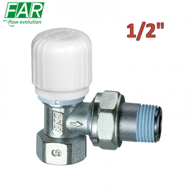 1620 - Robinet d'angle thermostatique 1/2'' avec raccord en fer - FAR