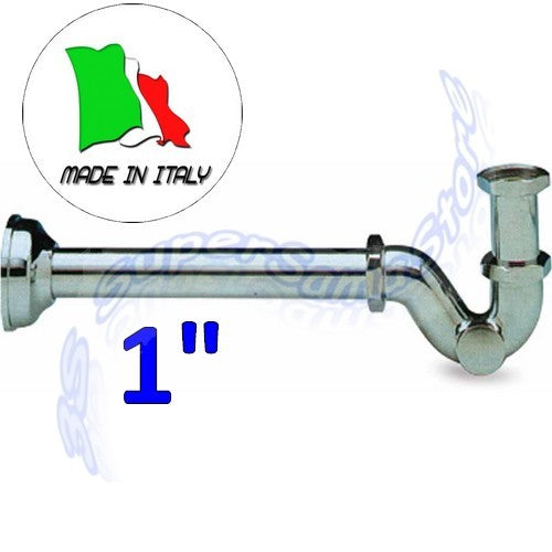 Siphon de bidet Giacomini 1" en forme de S en laiton chromé
