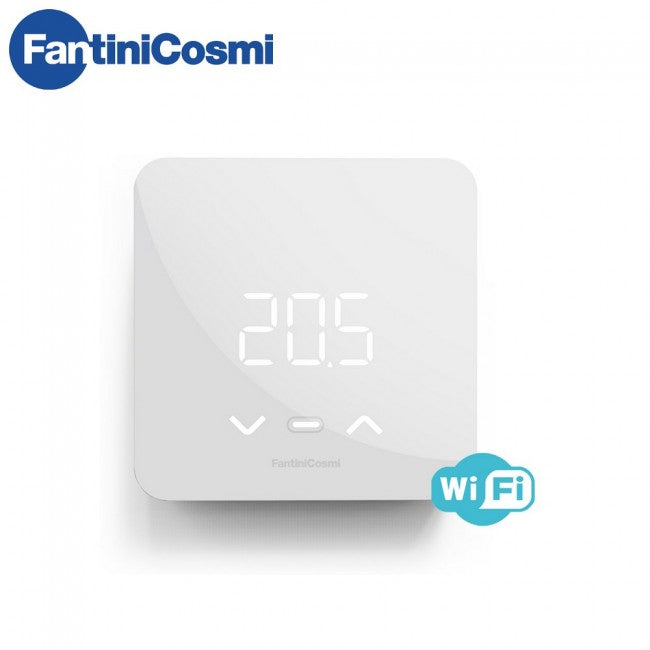 C800WIFIQ - Square LED battery-powered chronothermostat with smart functions and WiFi connection