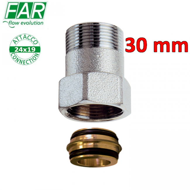 Rallonge droite 30 mm Ø MF 24x19 x 24x19 - FAR
