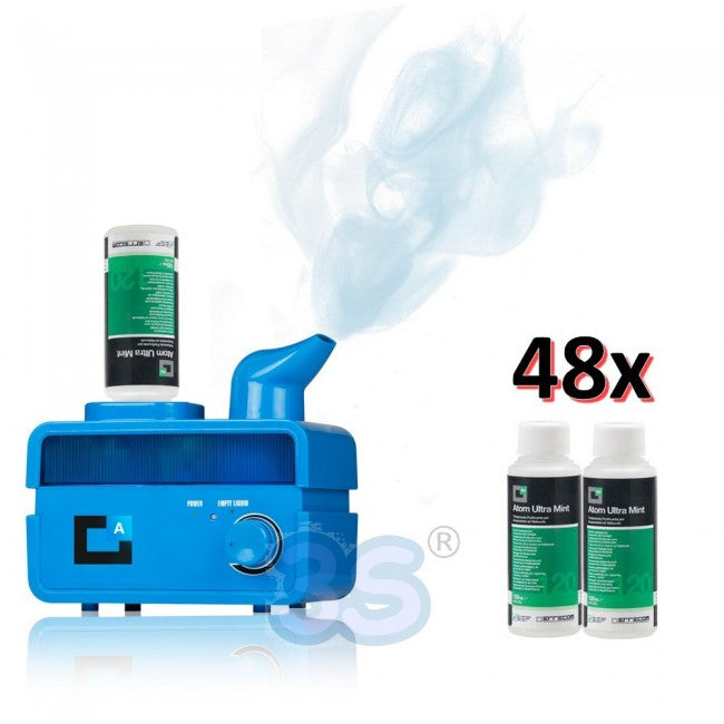 ATOM MACHINE MENTHE - Purificateur d'air pour voiture avec nébuliseur et 48 flacons de 120 ml parfumés à la menthe