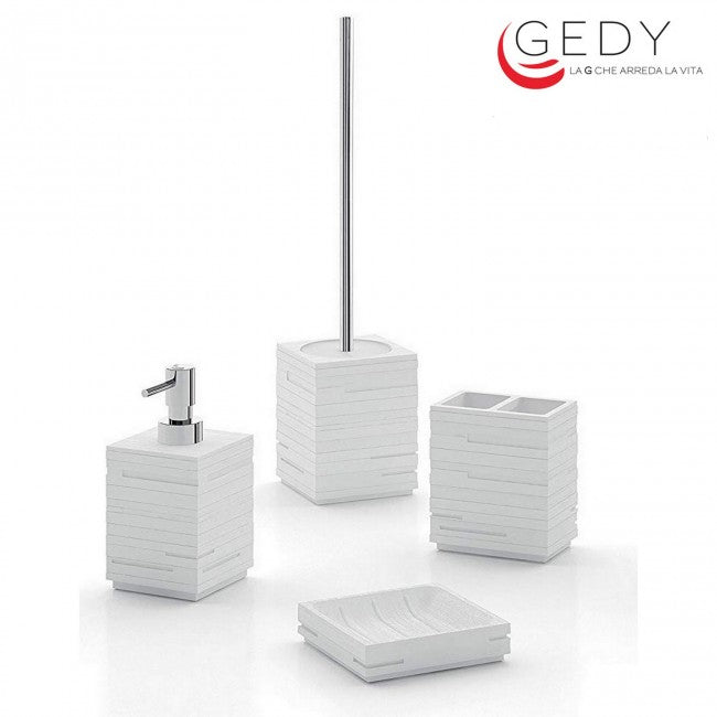 Ensemble de 4 accessoires design Quadrotto Blanc GEDY