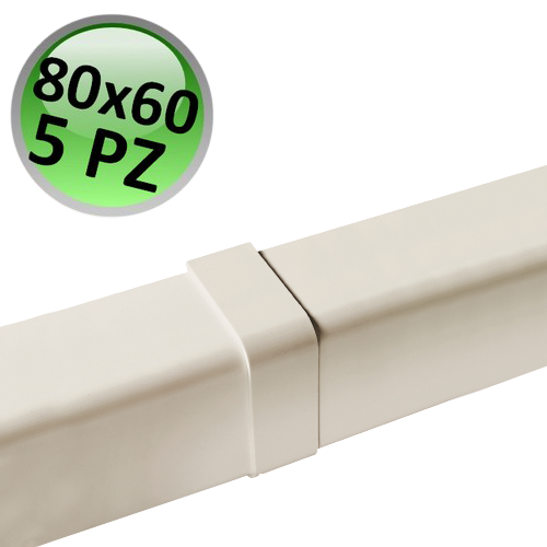 Joint de recouvrement pour profilé 80 x 60 mm - Lot de 5