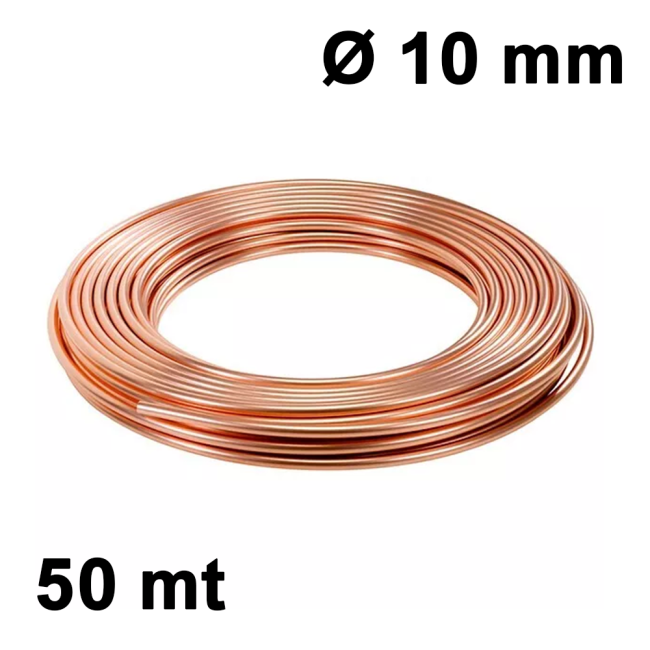 50m Coil of 10mm Copper Tube - Refrigeration