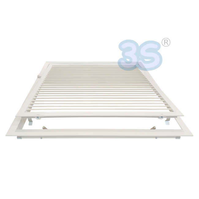Grille d'admission d'air en aluminium blanc 595 x 595 mm avec filtre inclus - Ouverture par pression