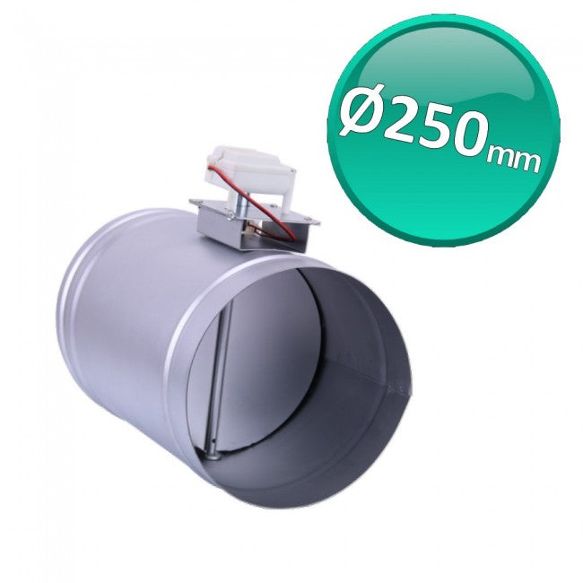 Volet circulaire motorisé 12 V Ø250 avec régulation du flux d'air pour climatisation gainable