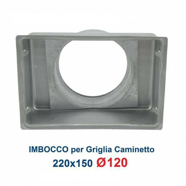 Adapter connector for chimney opening (Inlet grille 22x15 diameter 120mm)