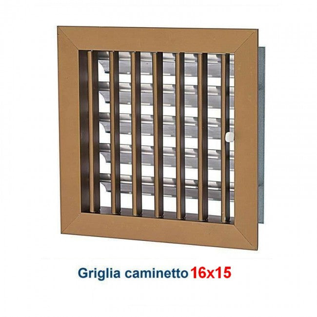 Ventilation Grille 16x15cm BRONZE 100mm Diameter with Chimney Adapter