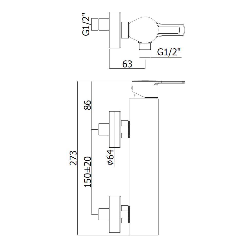 Outdoor shower mixer RIN168 CR RINGO PAFFONI