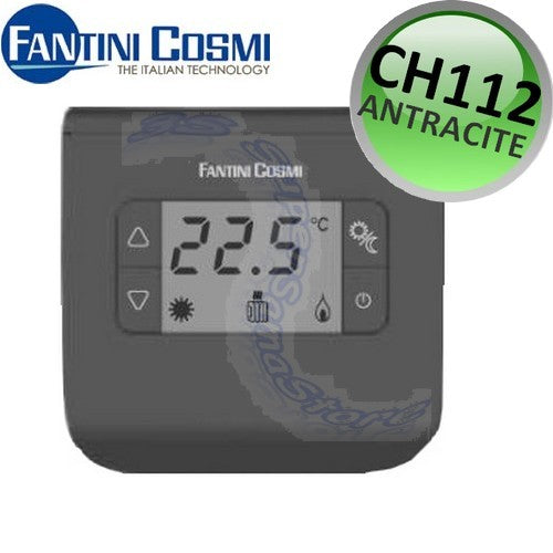 CH112 - Anthracite Black Digital Room Thermostat - Fantini Cosmi