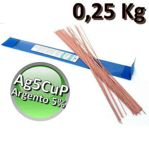 Baguettes de brasage cuivre-phosphore-argent à 5 %, paquet de 0,25 kg