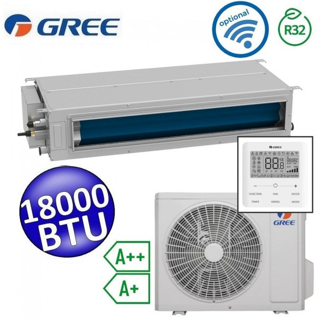 Climatiseur monobloc Gree R32 18 000 BTU A++ A+ avec télécommande intégrée U-MATCH 6 - Wi-Fi intégré