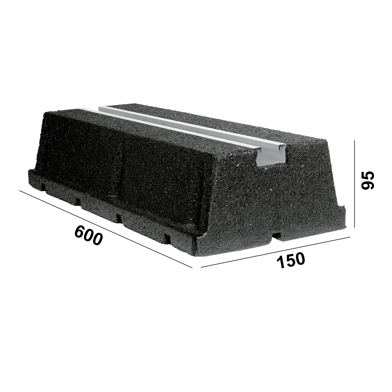 Paire de socles anti-vibrations ECO-BLOCK de 60 cm, capacité de charge 500 kg/pièce
