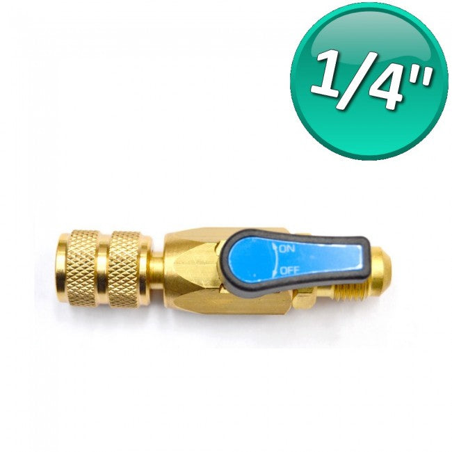 Robinet à bille de gaz 1/4'' SAE Volant bleu