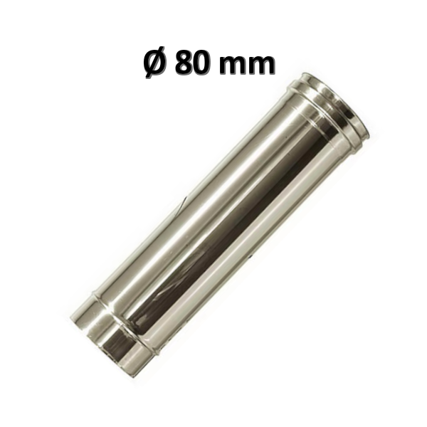 Tuyau en acier simple paroi Ø 80 L 1000 mm / 100 cm pour cheminée