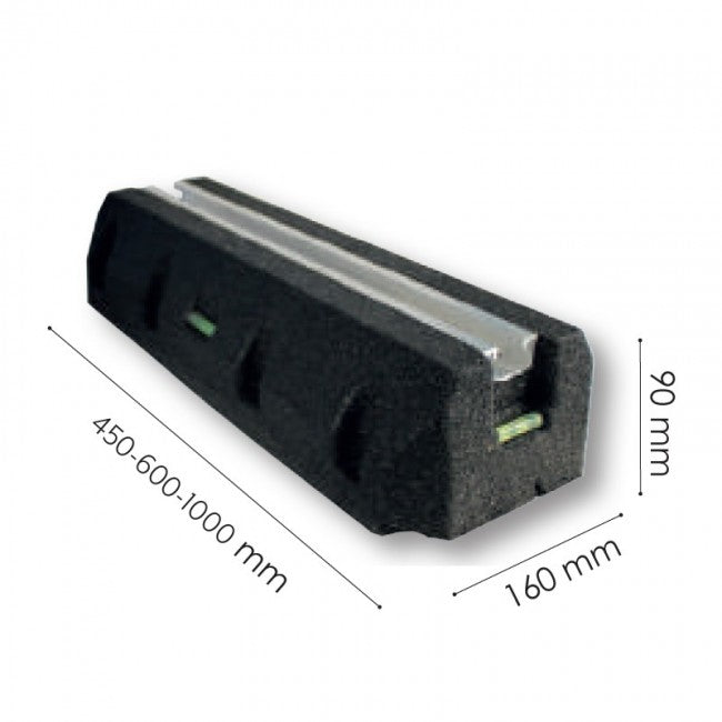 Paire de socles anti-vibrations ECO-BLOCK de 100 cm, capacité de charge 500 kg/pièce