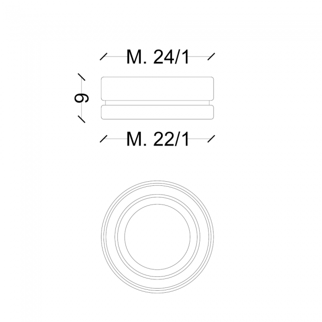 Raccords en laiton chromé 24/1 x 22/1 mm - réduction d'aérateur