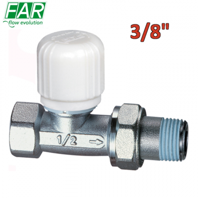 1640 - Vanne thermostatique 3/8'', droite, raccord en fer - FAR