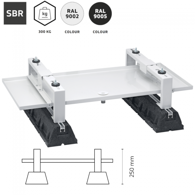 Kit pompe à chaleur - socles sur pied de 60 cm + bac à condensats intégré