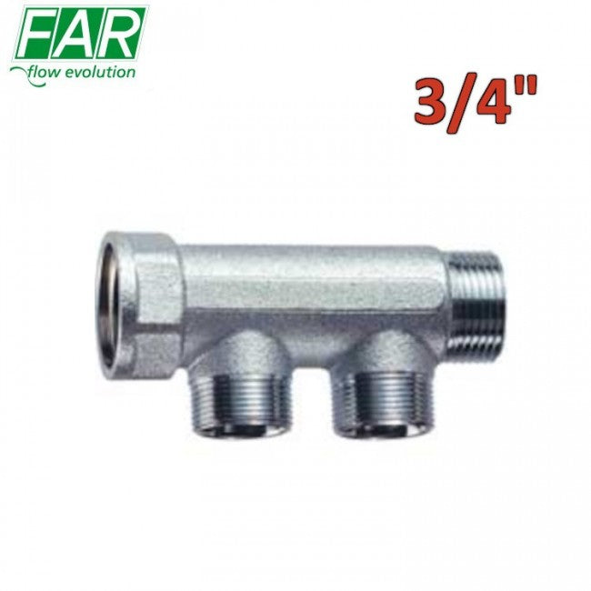 Collecteur modulaire 2 voies 3/4'' M-F 3300, entraxe de 36 mm - FAR