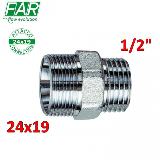 5010 - Raccord mâle chromé Niplex 1/2'' x 24x19 - FAR