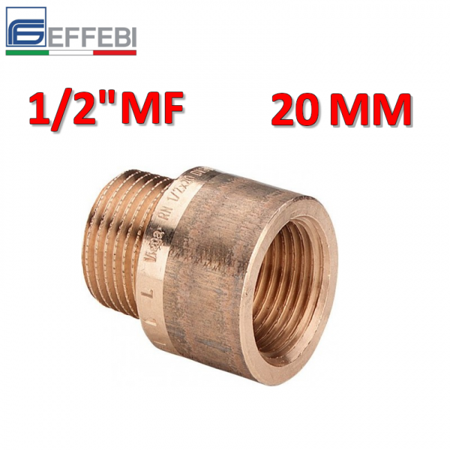 Rallonge en bronze 1/2'' MF longueur 20 mm