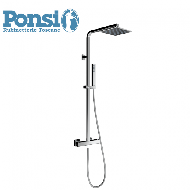 Barre de douche carrée PONSI - avec mitigeur thermostatique