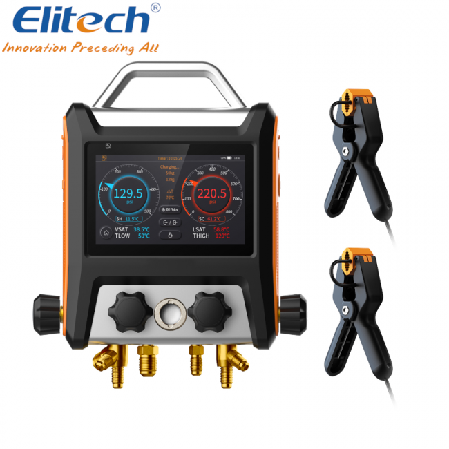 Collecteur de gaz réfrigérant numérique 4 voies ELITECH MS-4000