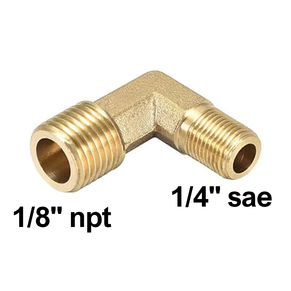 1/4" SAE x 1/8" NPT Male Male Brass Elbow Fitting