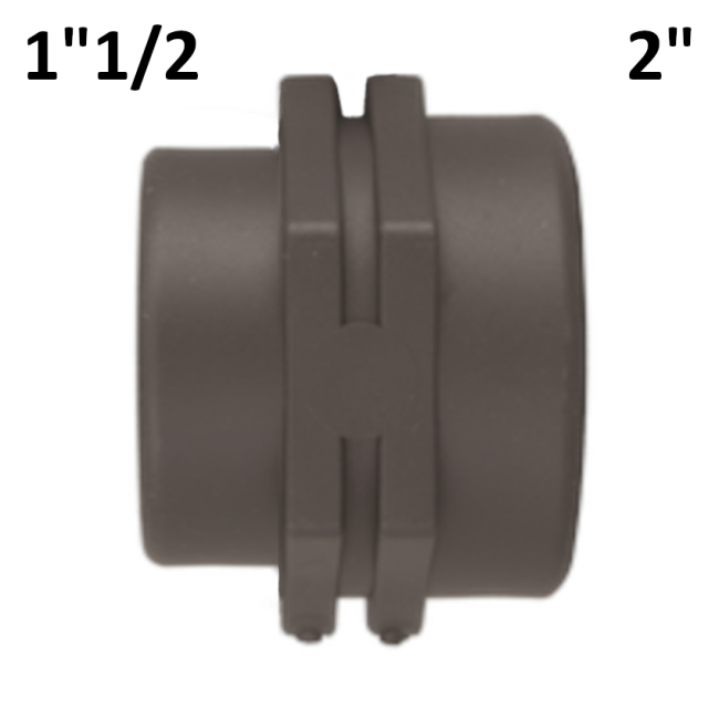 Manchon à joint réduit 2'' x 1''1/2 F-F en polypropylène PP avec joint torique d'étanchéité
