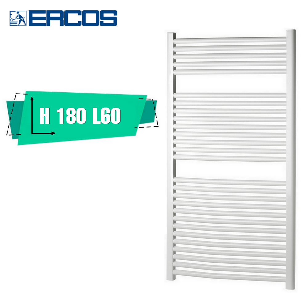 Ercos Monica White Towel Dryer 180x60 cm 55 cm center distance