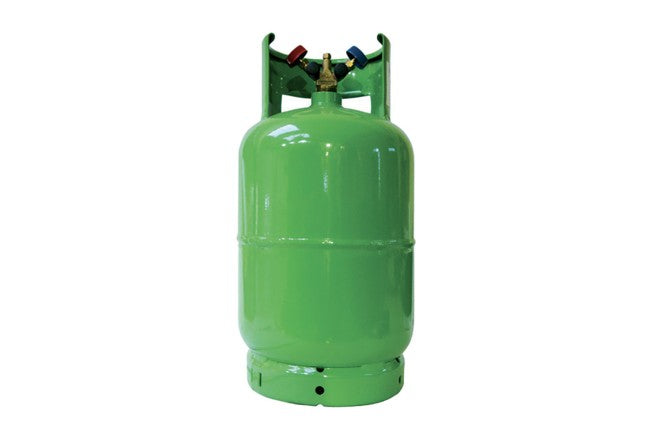 Bouteille de gaz réfrigérant vide et neutre à double robinet - capacité de 12 L
