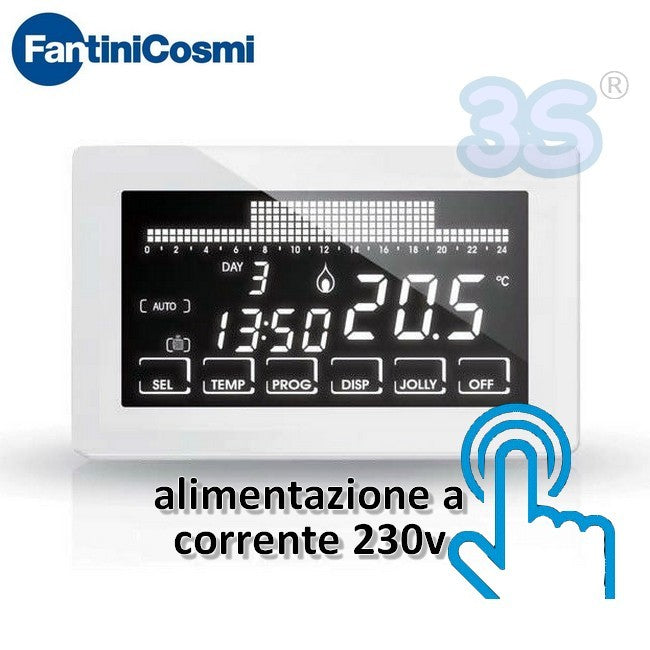 CH193B Ultra-slim touchscreen chronothermostat with weekly programming at 230V Fantini Cosmi