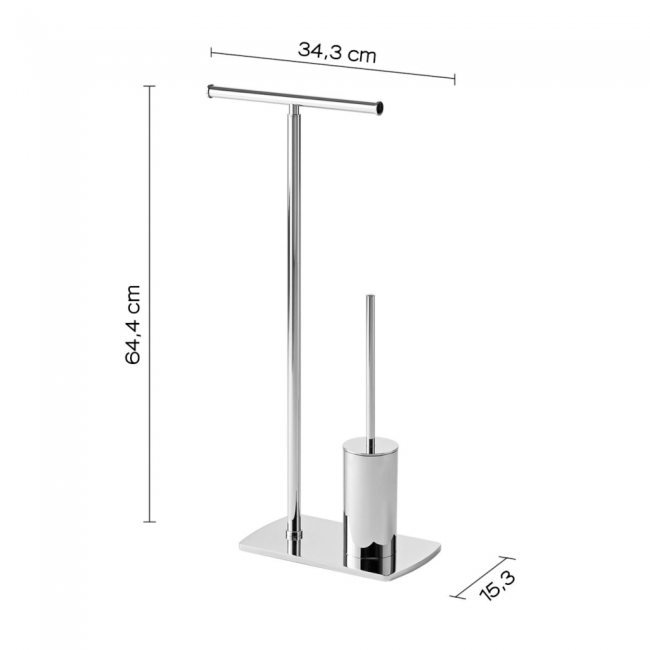 Porte-rouleau de papier toilette et support de brosse de toilette en laiton chromé GEDY FLORIDA