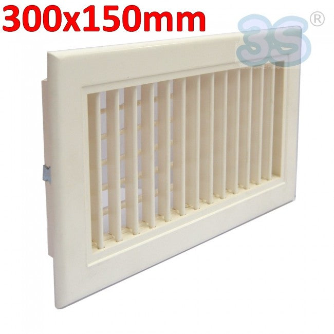 Buse de sortie en ABS de 300 x 150 mm avec double rangée d'ailettes mobiles
