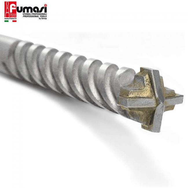 Foret SDS-PLUS pour perceuse et perceuse à percussion, 14 x 160 mm, pour béton et maçonnerie, avec 4 dents et 4 spirales